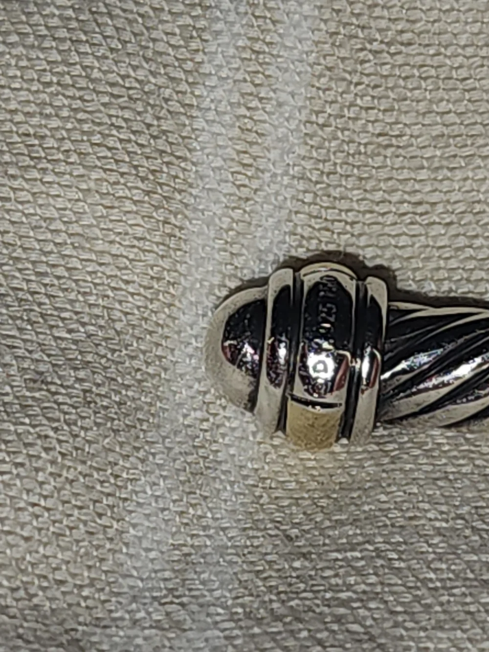 David Yurman Classic Cable Cuff Bracelet in Silver and Gold - Picture 3 of 6